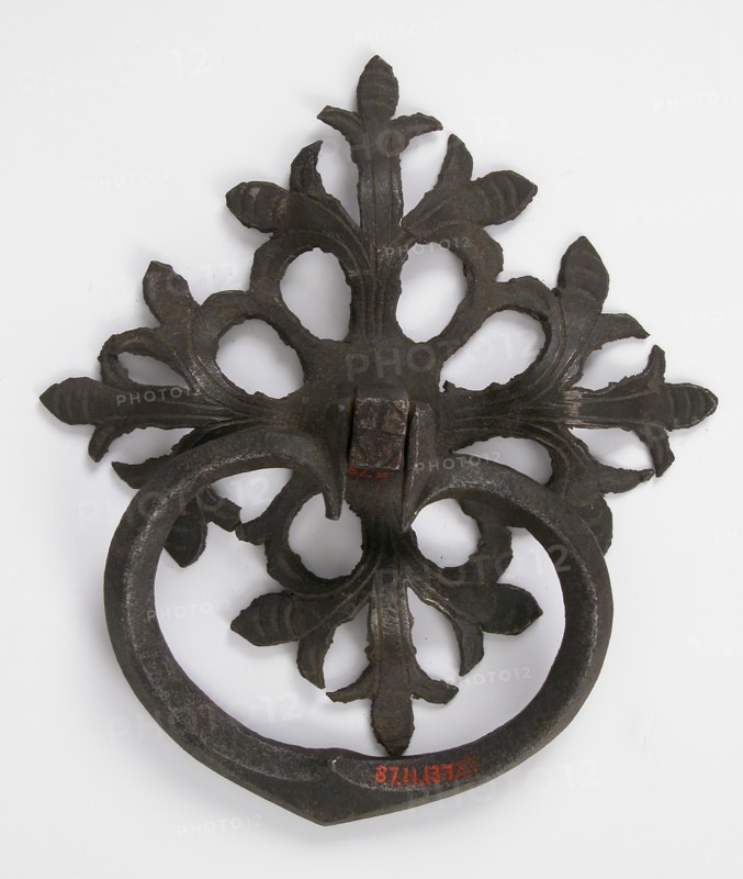 Door handle and plate, German, 1450-1500.