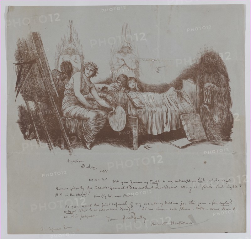 Invitation to a Benefit Dinner from Hubert von Herkomer to Thomas Agnew, 1877-78.