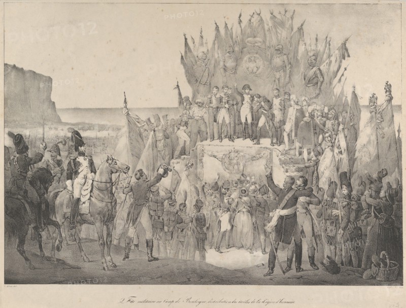 Military Festival at Boulogne with Napoleon Distributing Stars of the Legion of Honor, 19th century.