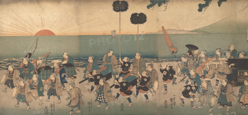 Boys Play-acting a Daimyo Procession, 19th century.