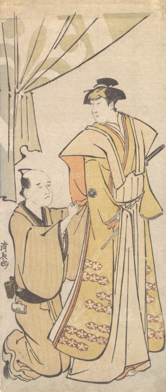 The Actor Nakamura Riko I with an Attendant, ca. 1784.