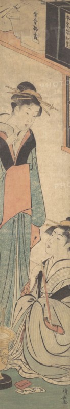 Two Girls Talking Near the Hibachi (Fire-Pot), ca. 1785.