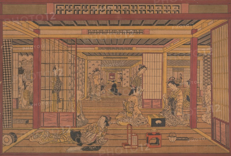 An Interior View in the Yoshiwara, ca. early 1740s.