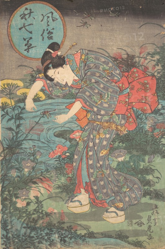Fashionable Seven Autumn Plants (Fuzoku aki nanakusa), first half of the 19th century.