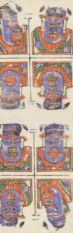 One hundred thirty-five woodblock prints including New Year's pictures (nianhua), door gods, historical figures and Taoist deities, 19th-20th century.