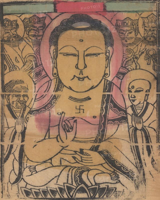 One hundred thirty-five woodblock prints including New Year's pictures (nianhua), door gods, historical figures and Taoist deities, 19th-20th century.