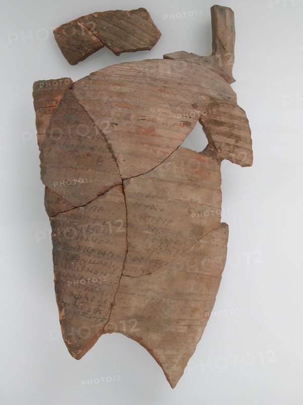 Ostrakon with Acrostic Hymn of the Passion, Coptic, 580-640.