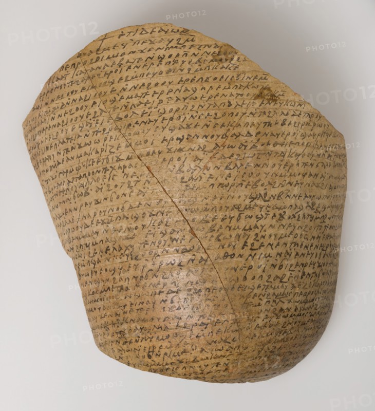 Ostrakon with Texts from the Bible, Coptic, 580-640.