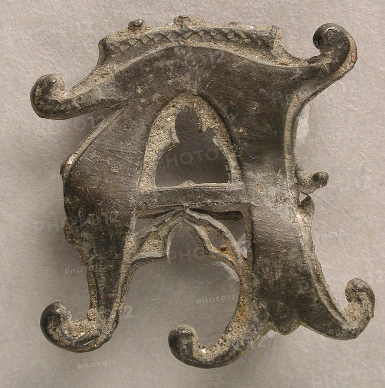 Badge with Crowned Letter A, British, 14th-15th century.
