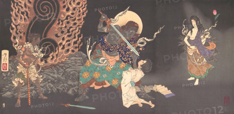 Fudo Myoo Threatening a Novice, 1885.
