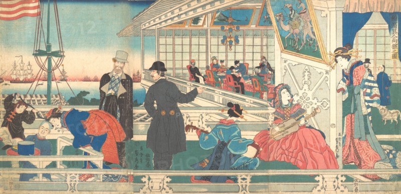 Home of Foreign Merchants in Yokohama, 9th month, 1861.