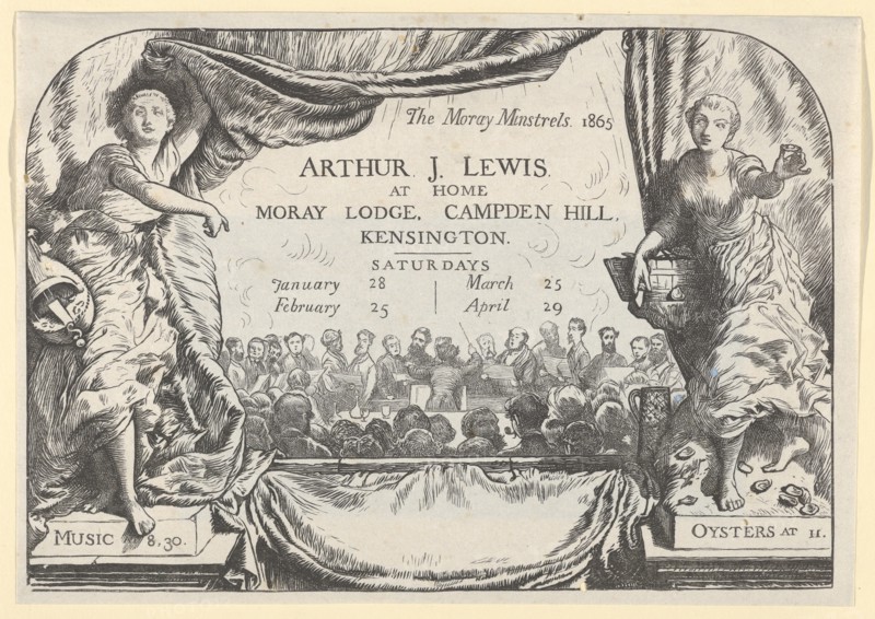 The Moray Minstrels (Invitation card of Arthur James Lewis), 1865.