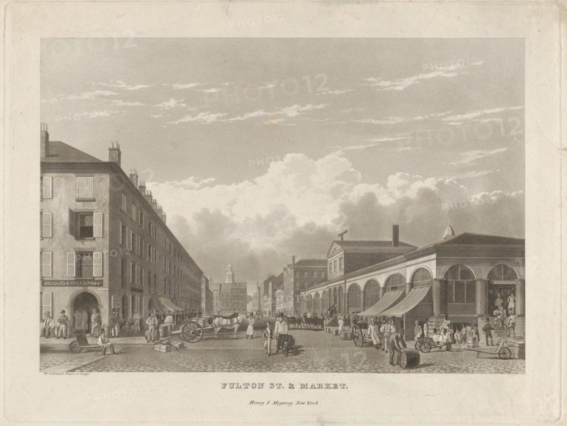 Fulton Street and Market, New York, 1834.