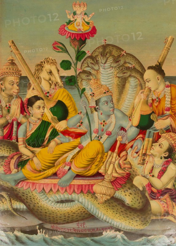 Shri Sheshanarayana, Vishnu Narayana on Shesha, 1886.