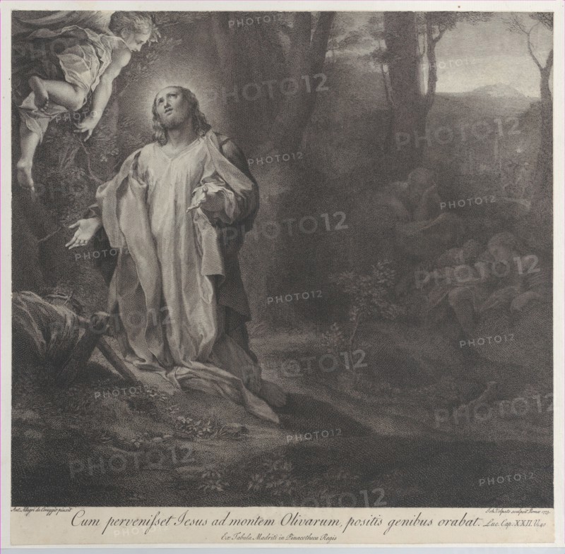 Christ on the Mount of Olives, with an angel at upper left, 1783-1812.