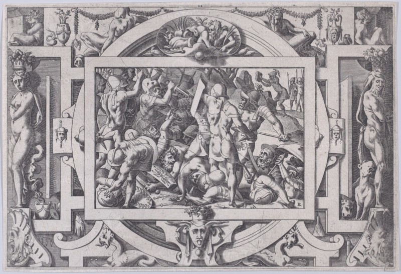 Jason Throws a Rock at the Giants (Cette moisson va son semeur chercher a fer tranchant...), 1563.