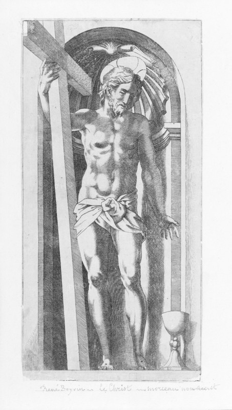 Christ Holding a Cross in a Niche.
