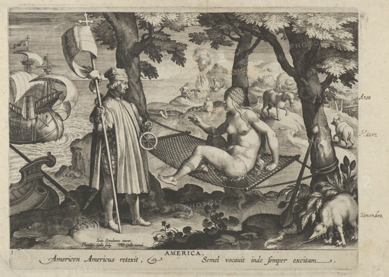 New Inventions of Modern Times [Nova Reperta], The Discovery of America, plate 1, ca. 1600.