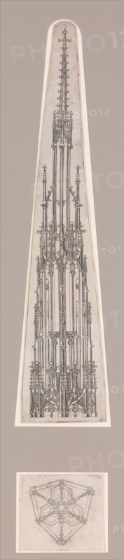 Elevation of a Gothic Pinnacle with a Hexagonal Plan, late 15th century.