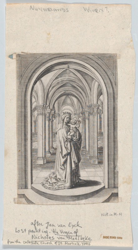 Virgin and Child in a Church, also known as the Van Maelbeke Virgin, 1575-1585.