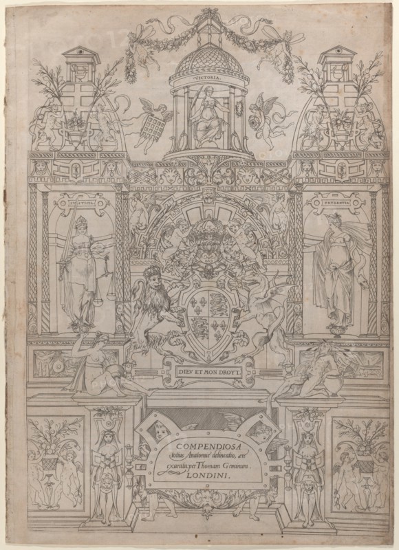 Title Page and Dedication for the "Compendiosa totius Anatomiae delineatio", 1545.