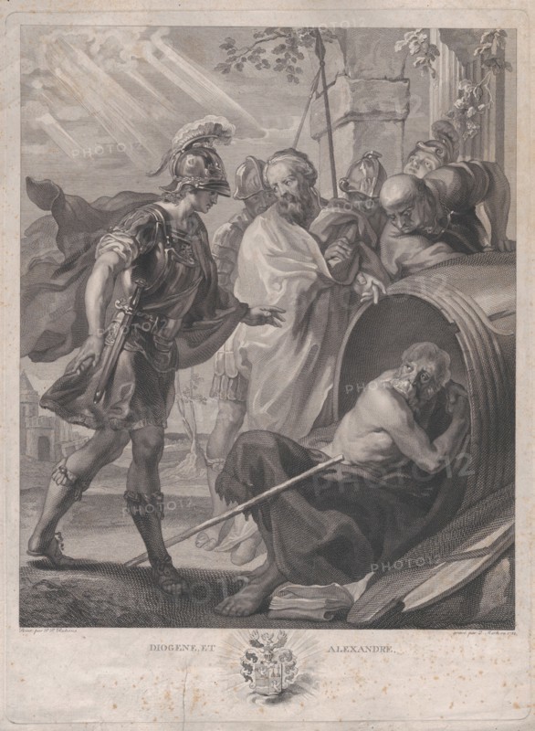 The meeting of Diogenes of Sinope and Alexander the Great, 1784.