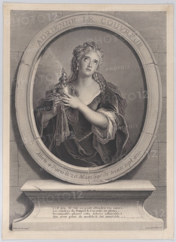 Portrait of Adrienne Lecouvreur as Cornelia in Corneille's "La Mort de Pompée", 1730.