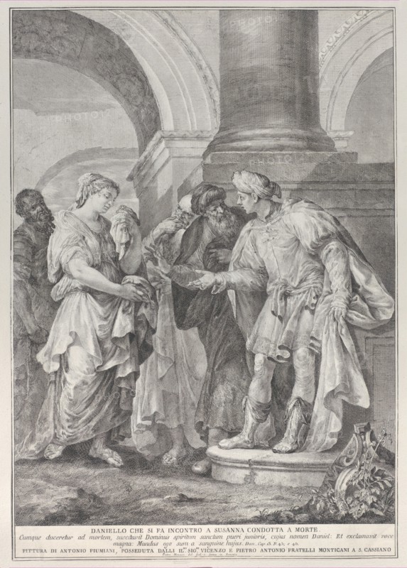 Daniel argues with the elders while Susanna stands at left, 1732-50.