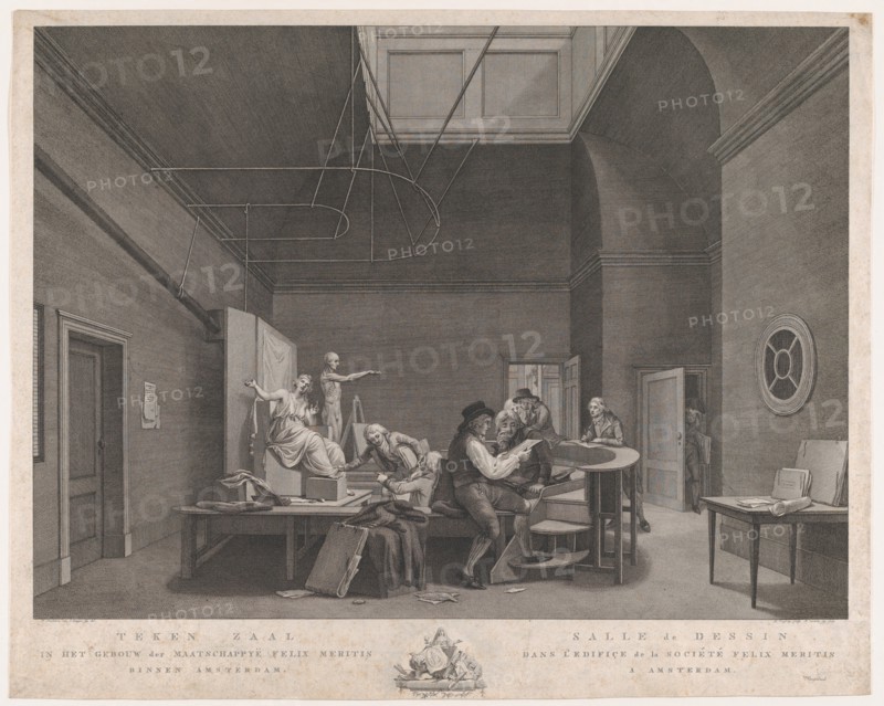 The Drawing Academy at the Felix Meritis Society in Amsterdam, ca. 1800.