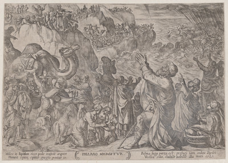 Plate 8: The Egyptians Drowning in the Red Sea, from 'The Battles of the Old Testament', ca. 1590-ca. 1610.