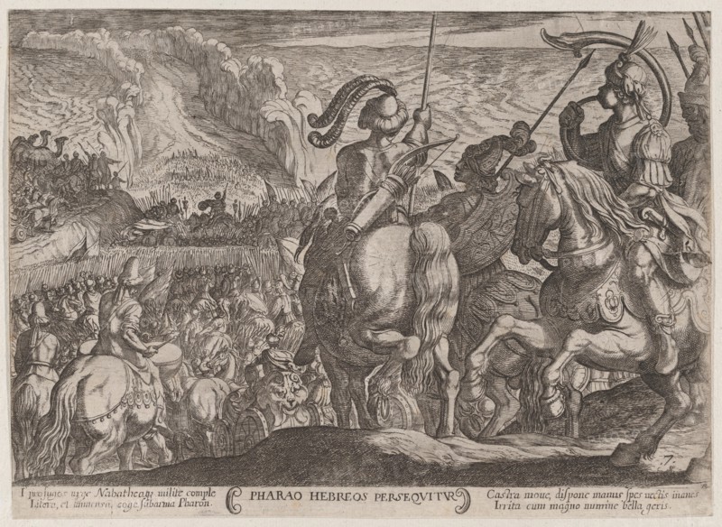 Plate 7: The Egyptians Pursuing the Israelites, from 'The Battles of the Old Testament', ca. 1590-ca. 1610.