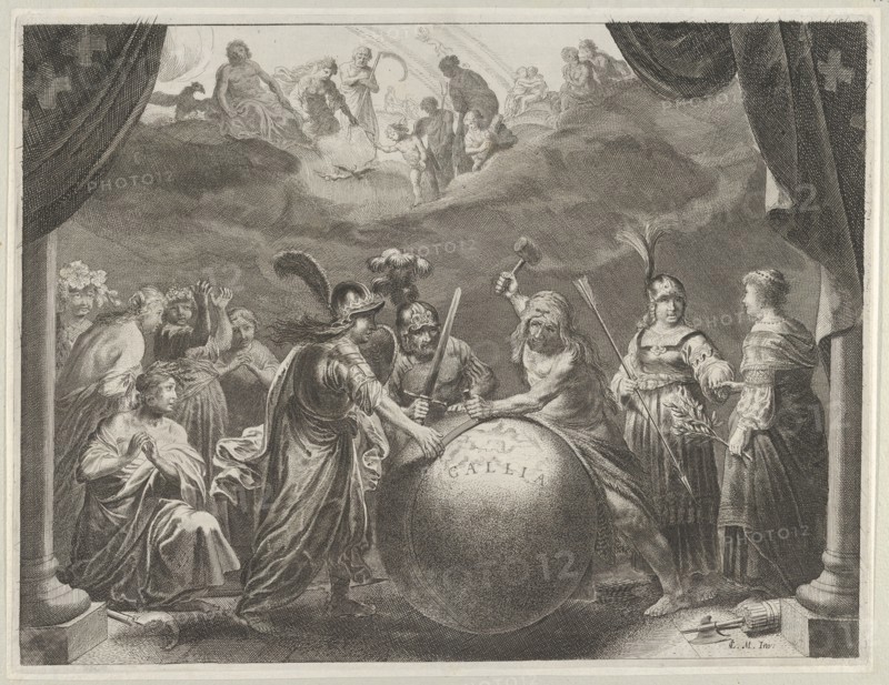 Plate 12: Allegory on the Discord in France, from Caspar Barlaeus, "Medicea Hospes", 1638.