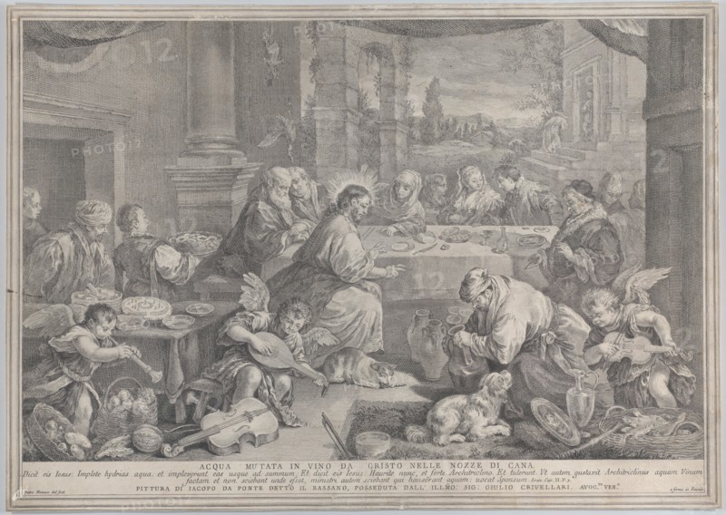 Christ turning turning water into wine at the wedding at Cana, 1743-63.