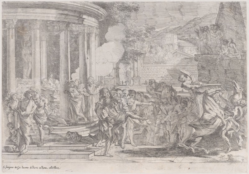 Sinorix carried from the temple of Artemis trying to escape the effects of the poisoning, ca. 1640.