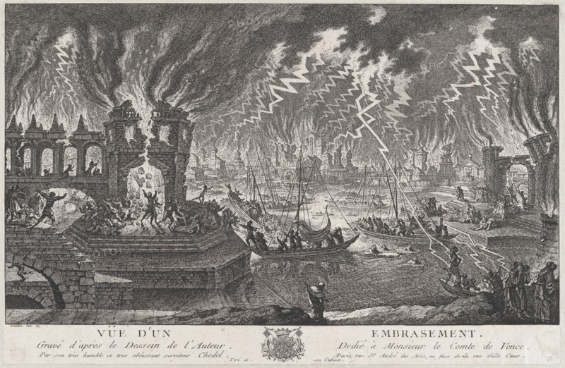 Vue d'un embrasement, 18th century.