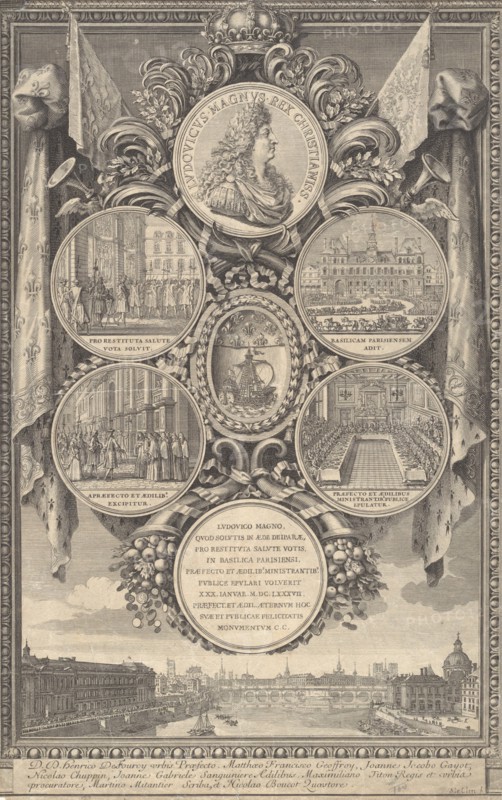 The Reception of Louis XIV at the Hôtel de Ville on the Occasion of his Recovery, January 30, 1687, 1687.