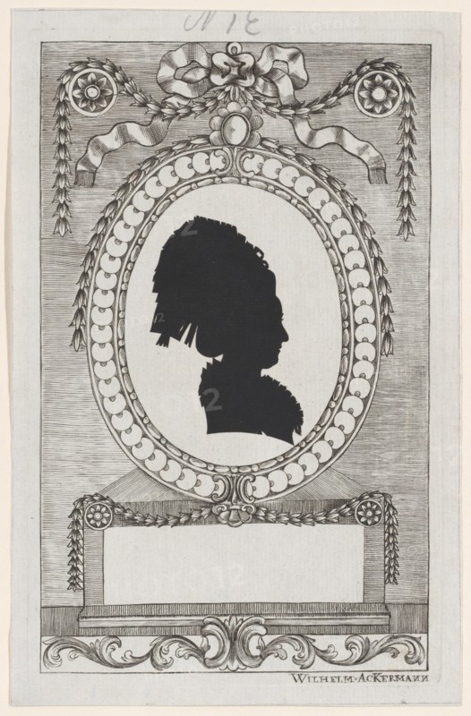 Silhouette of Gräfin Enzenberg, Stiftsfräulein, 1784-1834.