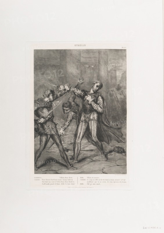 Villain, thou diest: plate 10 from Othello (Act 5, Scene 1), etched 1844, reprinted 1900.
