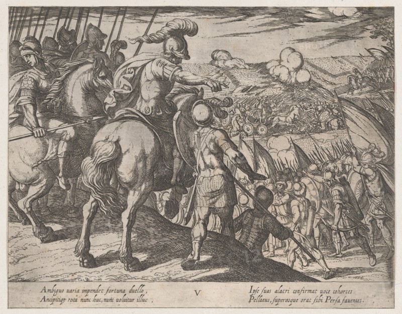 Plate 5: Alexander Directing a Battle, from The Deeds of Alexander the Great, 1608.