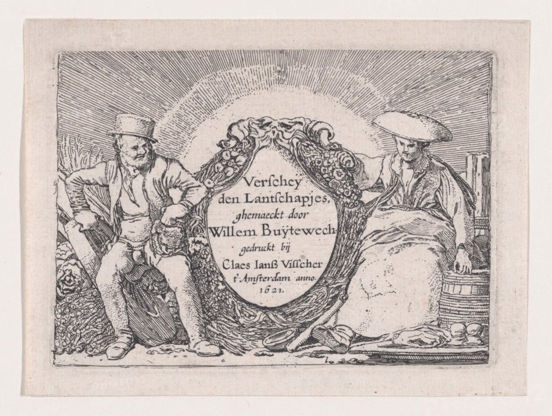 Titlepage, from Verscheyden Landtschapjes (Various Little Landscapes), Plate 1, ca. 1616.