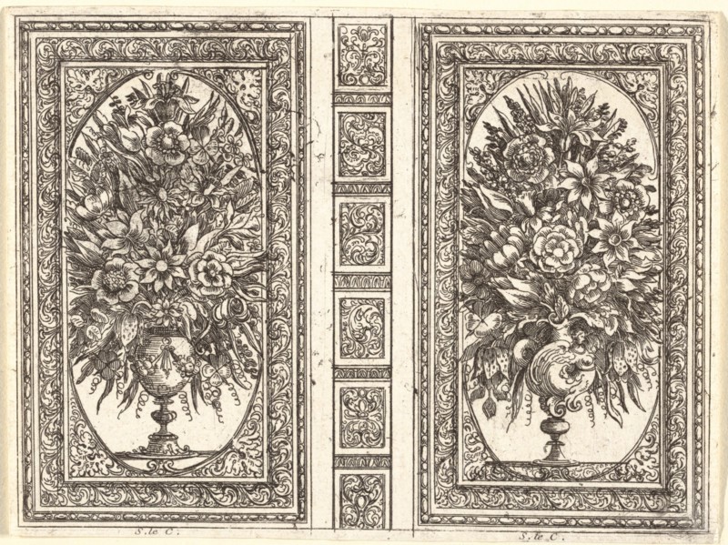Book Cover (Two Flower Vases), 1656.