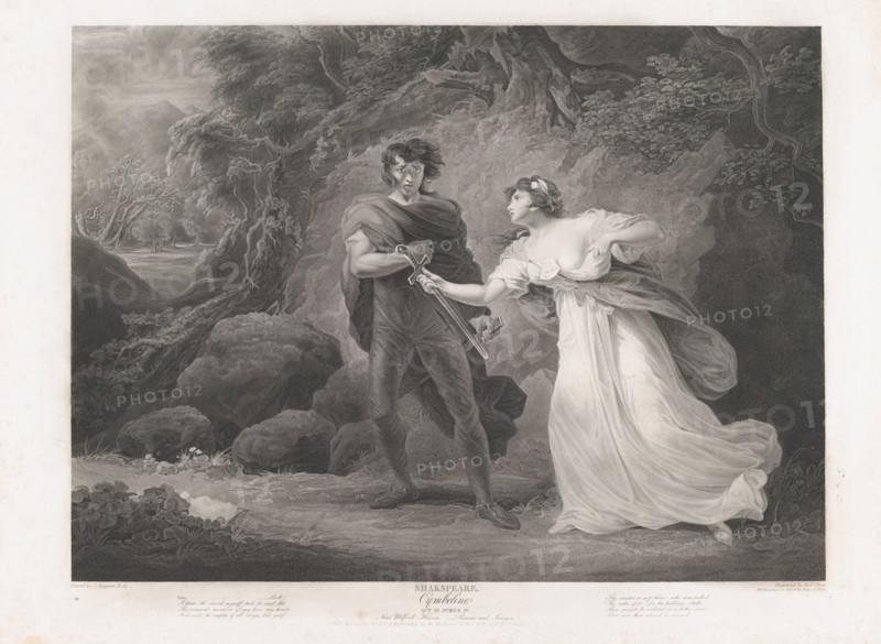 Pisanio and Imogen (Shakespeare, Cymbeline, Act 3, Scene 4), first published 1801; reissued 1852.