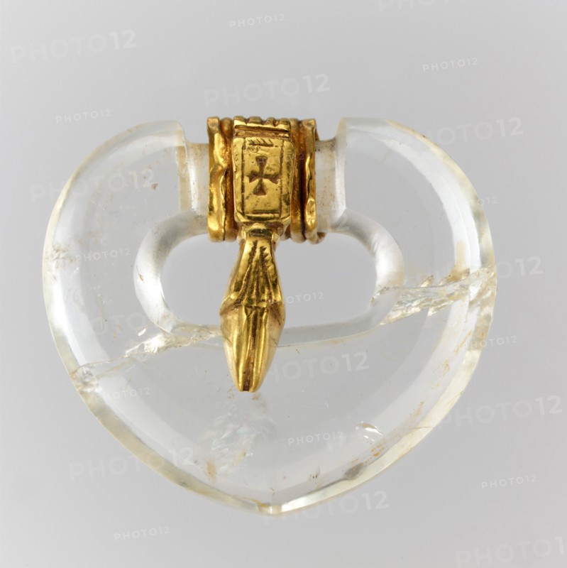 Rock Crystal Belt Buckle, East German (buckle), Byzantine (tongue), ca. 500 (buckle), 500-600 (tongue).
