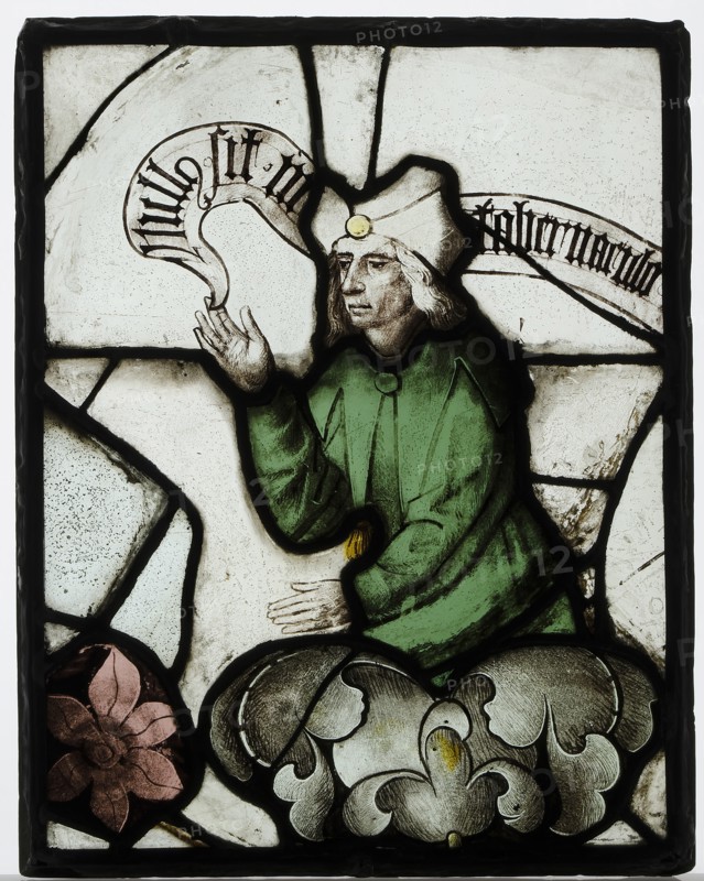 Panel with Prophet from a Tree of Jesse Window, British, ca. 1500.