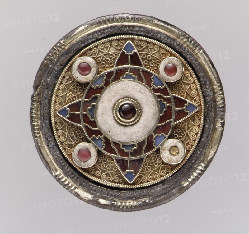 Disk Brooch, Anglo-Saxon, early 600s.