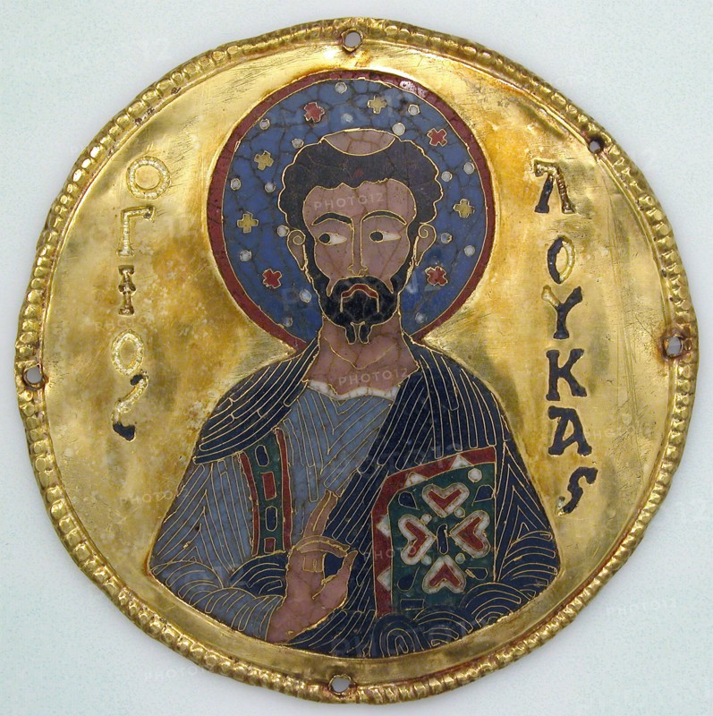 Medallion with Saint Luke from an Icon Frame, Byzantine, ca. 1100.