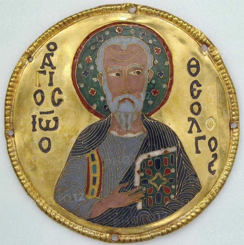 Medallion with Saint John the Evangelist from an Icon Frame, Byzantine, ca. 1100.