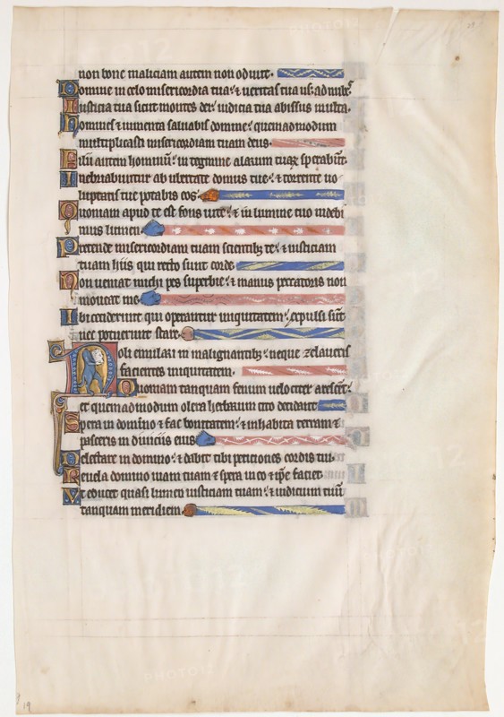 Manuscript Leaf from a Royal Psalter, British, 13th century.