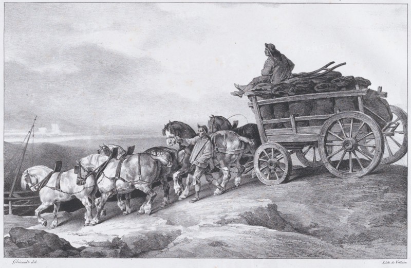 Coal Waggon [sic.] Drawn by Horses, 1822.