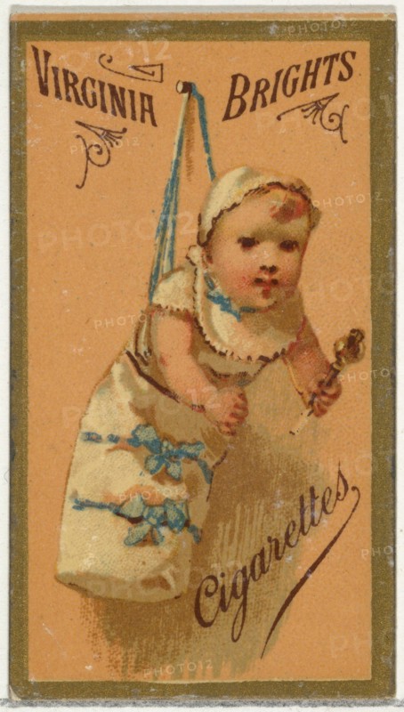 From the Girls and Children series (N64) promoting Virginia Brights Cigarettes for Allen & Ginter brand tobacco products, 1886.